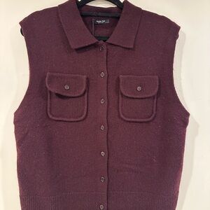 Massimo Dutti Dark Burgundy Sweater Vest